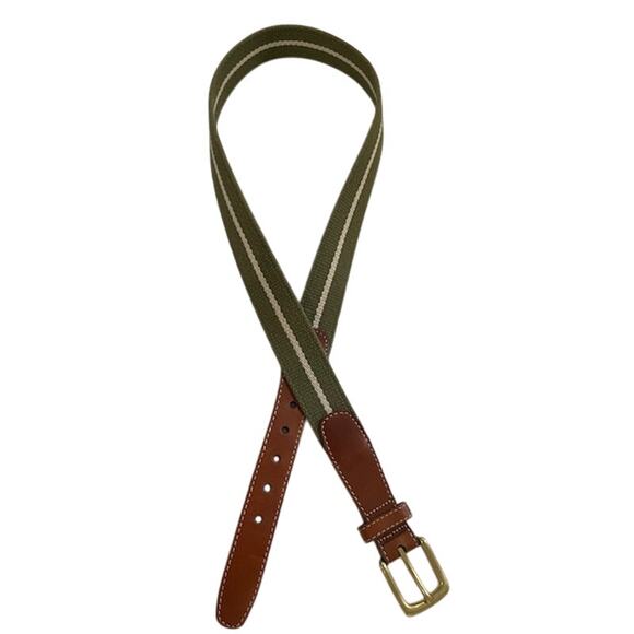 Lands' End, VTG Men's Surcingle Belt Wool Strap Brass Buckle - Picture 1 of 7